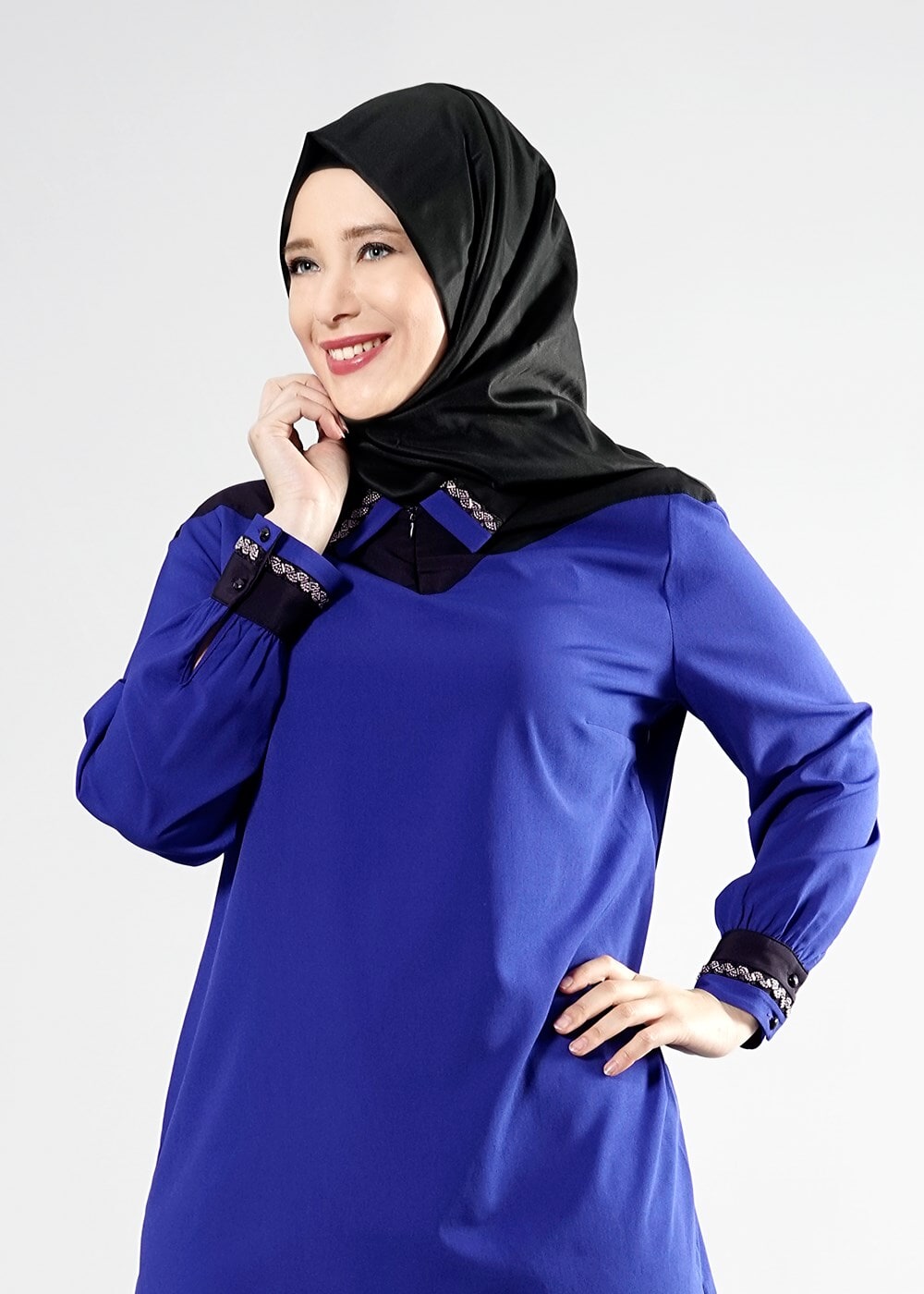 Tesettür giyim LACİVERT T 2483 Eliz Tesettür Tunik-Alv Fashion
