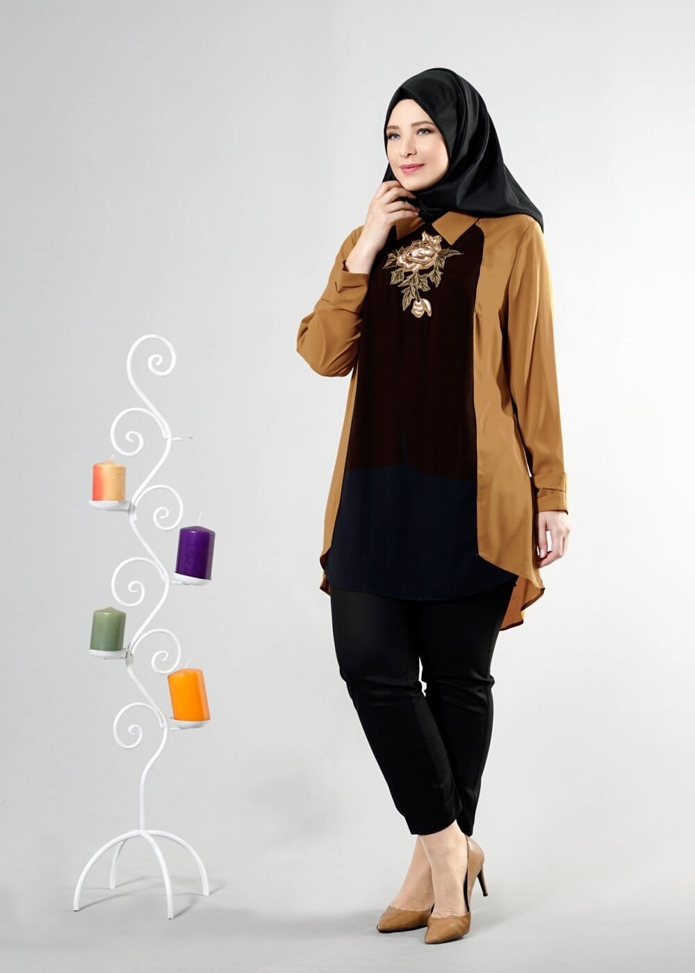 Tesettür giyim TURUNCU T 2486 Gino Tesettür Tunik-Alv Fashion