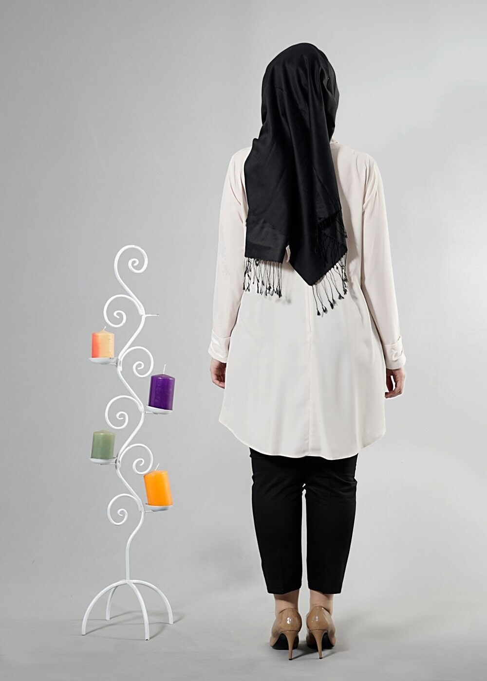 Tesettür giyim BEJ T 2486 Gino Tesettür Tunik-Alv Fashion