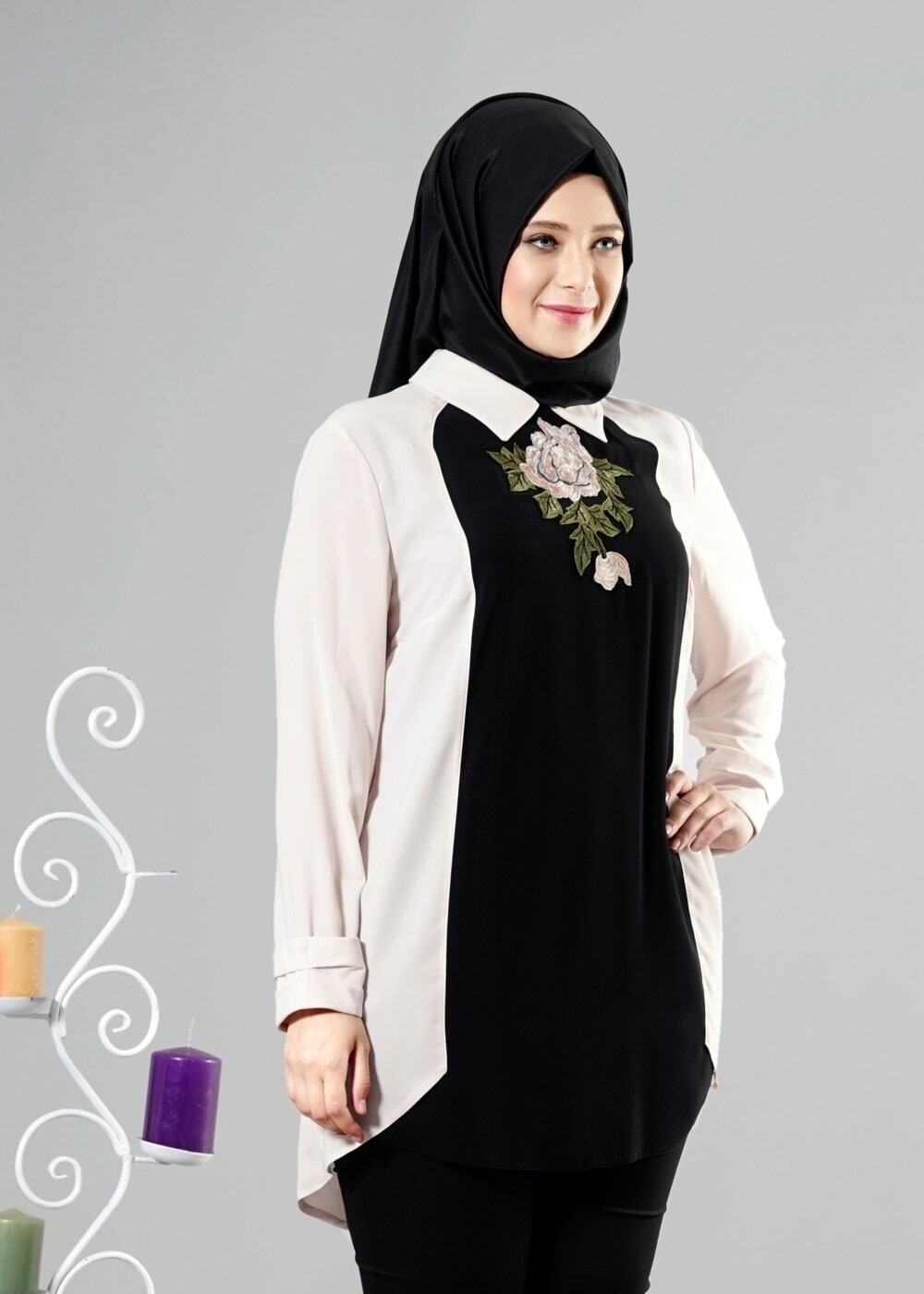 Tesettür giyim BEJ T 2486 Gino Tesettür Tunik-Alv Fashion