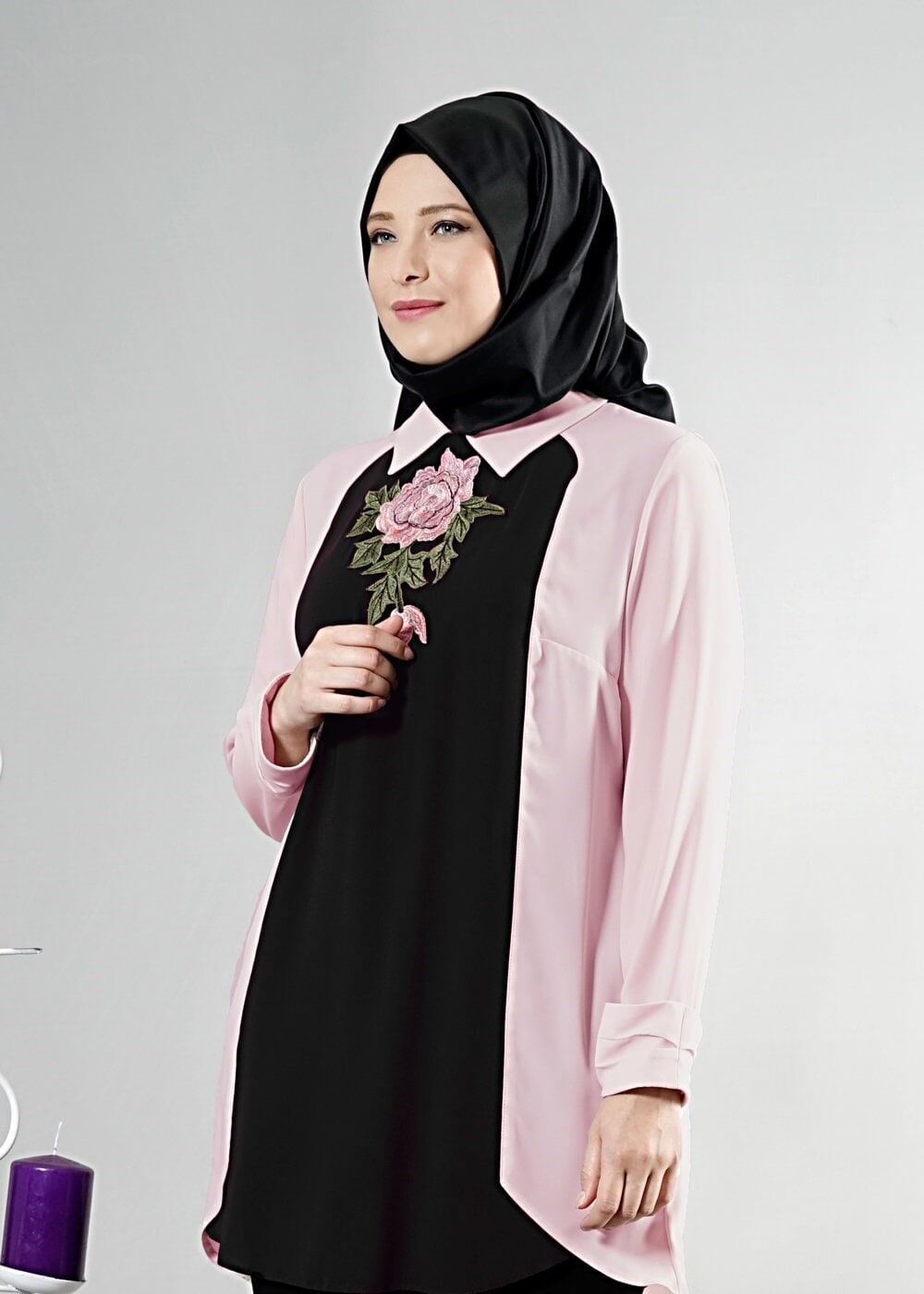 Tesettür giyim PUDRA T 2486 Gino Tesettür Tunik-Alv Fashion