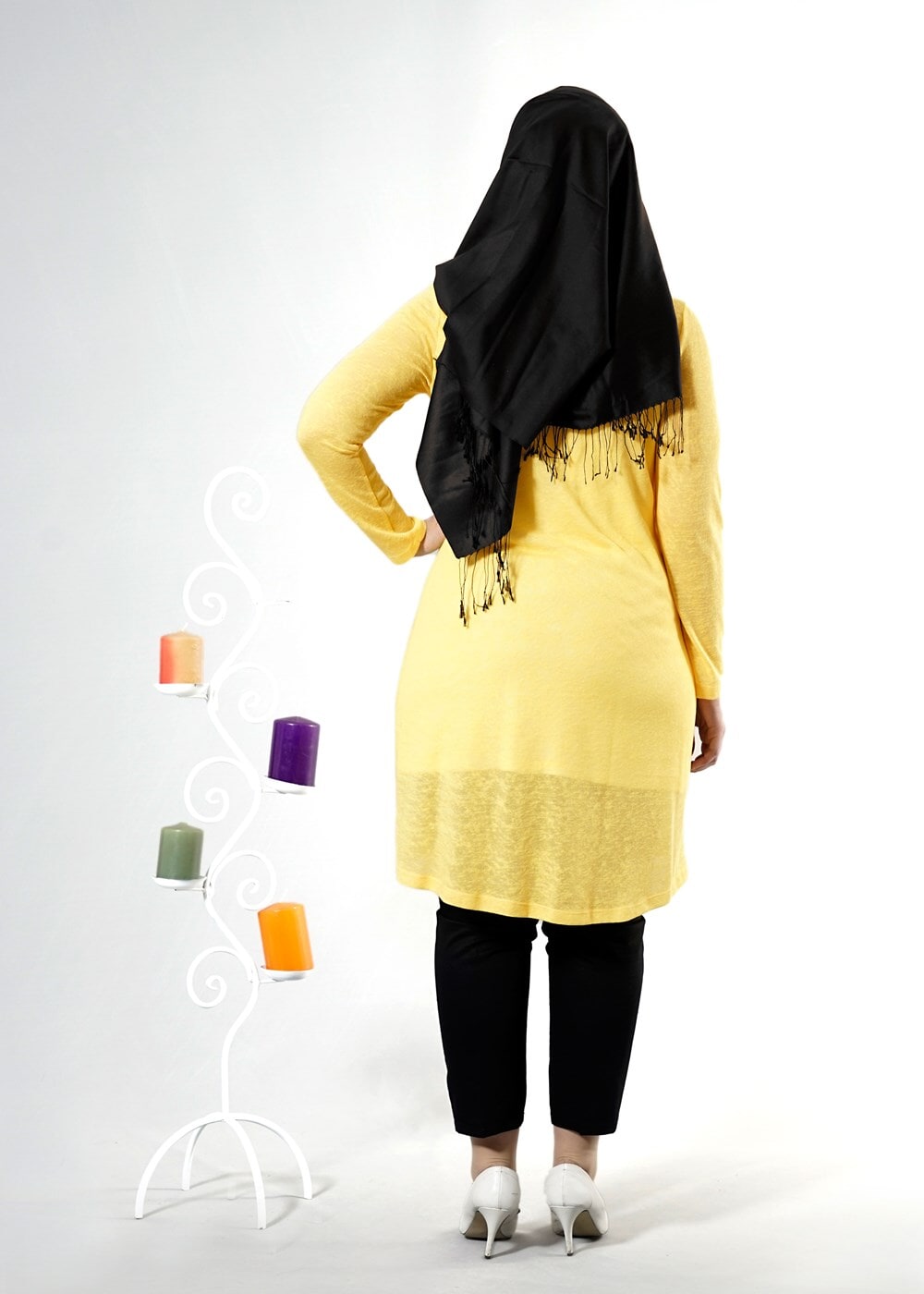 Tesettür giyim SARI T 2514 Evin 2Li Tesettür Tunik-Alv Fashion