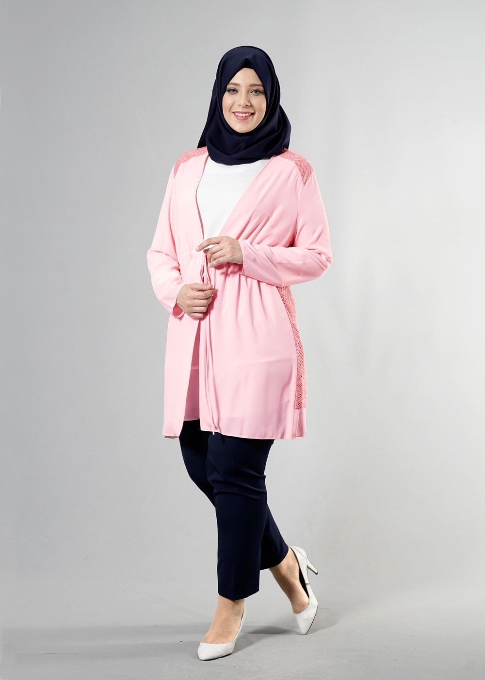 Hijab clothing POWDER T 2516 Port  Crep  Düz Tesettür Ceket-Alv Fashion