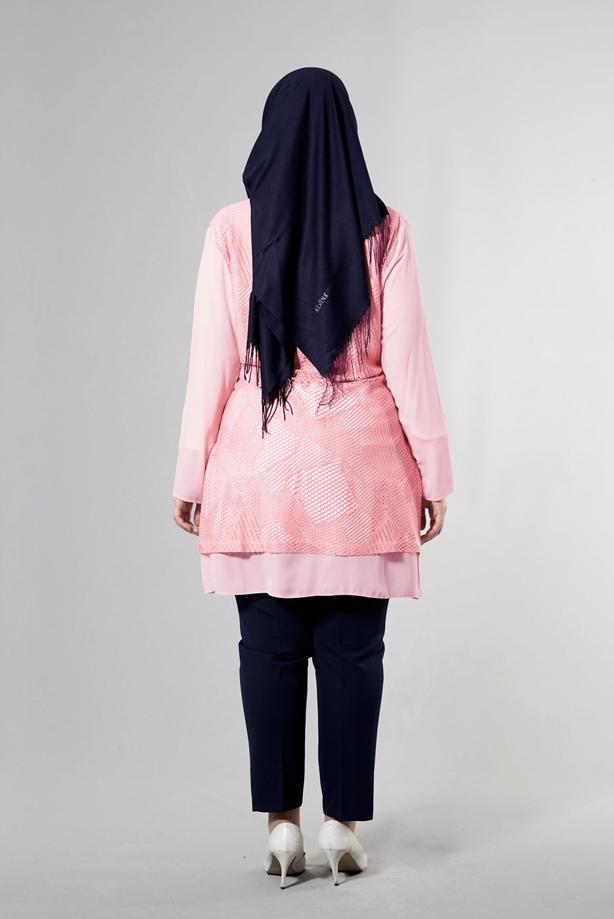 Tesettür giyim PUDRA T 2516 Port  Crep  Düz Tesettür Ceket-Alv Fashion - TRENDTESETTÜR