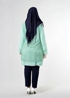 Vêtements hijab VERT T 2516 Port  Crep  Düz Tesettür Ceket-Alv Fashion