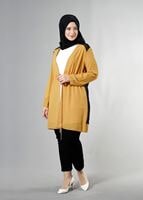 Hijab clothing ORANGE T 2516 Port  Crep  Düz Tesettür Ceket-Alv Fashion