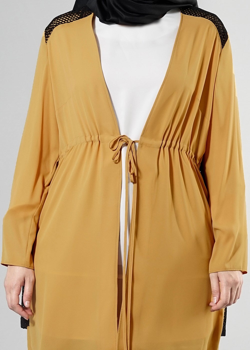 Vêtements hijab ORANGE T 2516 Port  Crep  Düz Tesettür Ceket-Alv Fashion