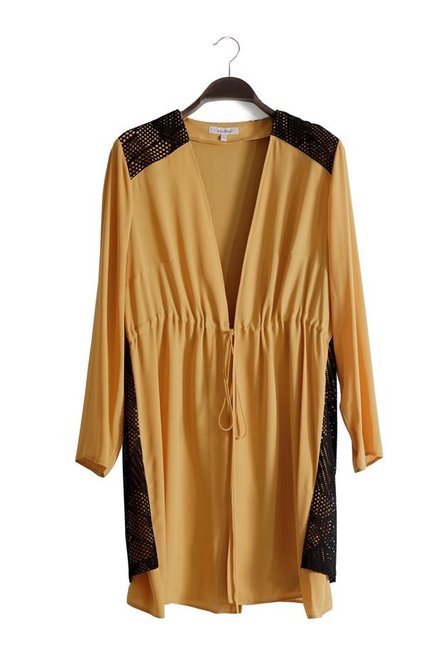 Tesettür giyim TURUNCU T 2516 Port  Crep  Düz Tesettür Ceket-Alv Fashion - TRENDTESETTÜR