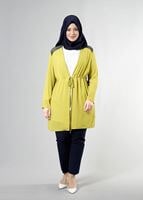 Tesettür giyim YEŞİL T 2516 Port  Crep  Düz Tesettür Ceket-Alv Fashion