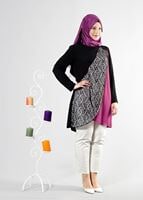 Tesettür giyim FUŞYA T 2517 Port Crep Düz Tesettür Tunik-Alv Fashion