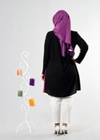Tesettür giyim FUŞYA T 2517 Port Crep Düz Tesettür Tunik-Alv Fashion