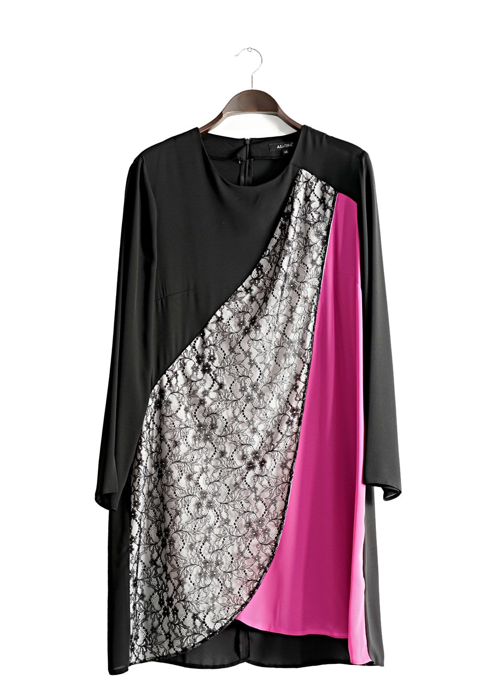 Tesettür giyim FUŞYA T 2517 Port Crep Düz Tesettür Tunik-Alv Fashion