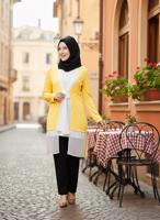 Tesettür giyim SARI ALVİNA İKİLİ ŞİFON TUNİK T 2520