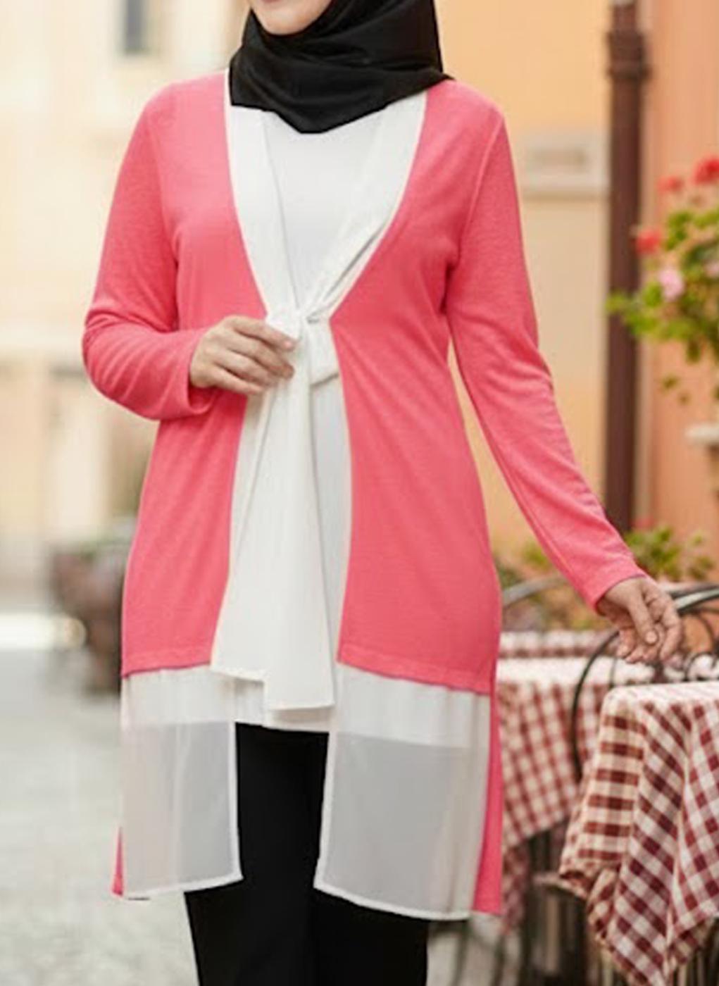 Tesettür giyim MERCAN ALVİNA İKİLİ ŞİFON TUNİK T 2520