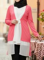 Tesettür giyim MERCAN ALVİNA İKİLİ ŞİFON TUNİK T 2520