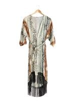 Tesettür giyim VİZON PÜSKÜL DETAYLI DESENLİ TUNİK 4584 