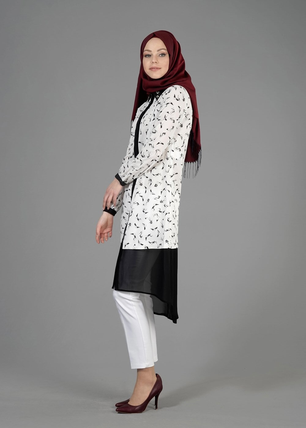 Tesettür giyim KREM T 4618 Rosa Tesettür Tunik-Alv Fashion
