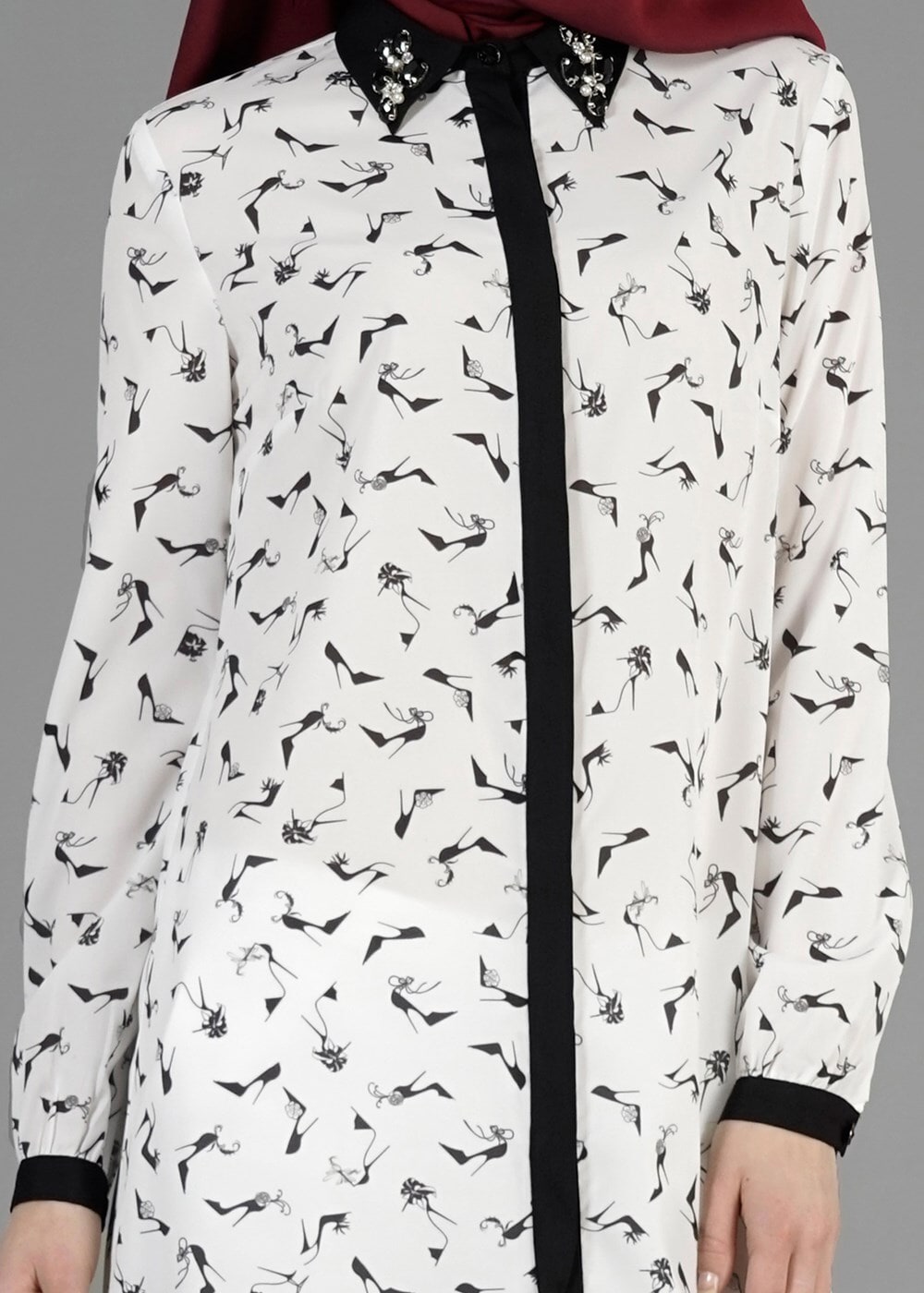 Tesettür giyim KREM T 4618 Rosa Tesettür Tunik-Alv Fashion