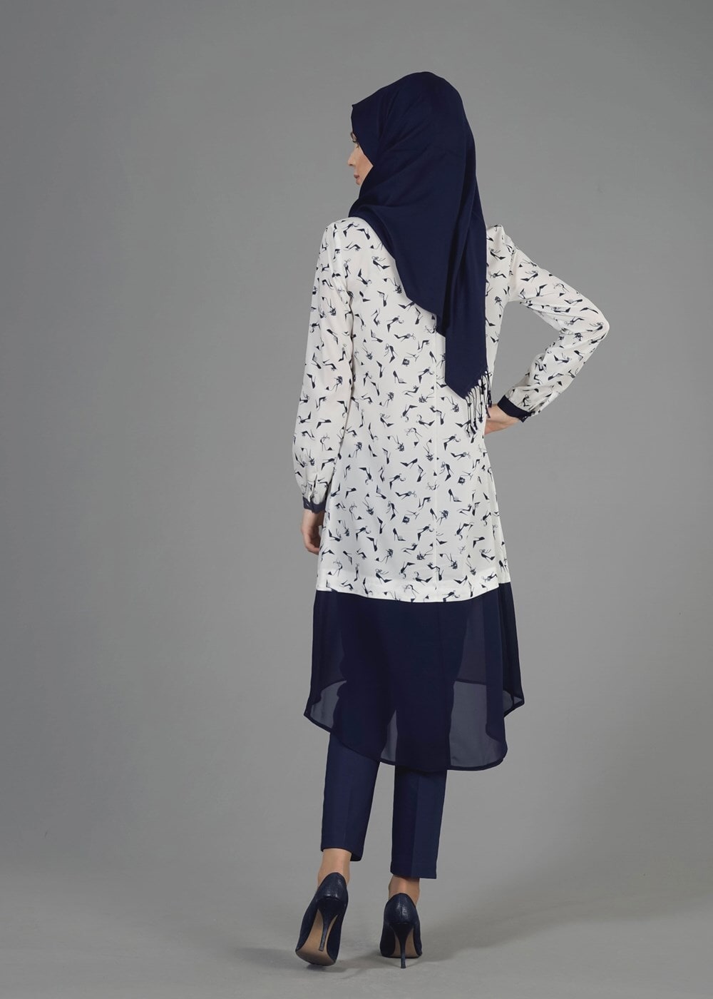 Tesettür giyim KREM T 4618 Rosa Tesettür Tunik-Alv Fashion