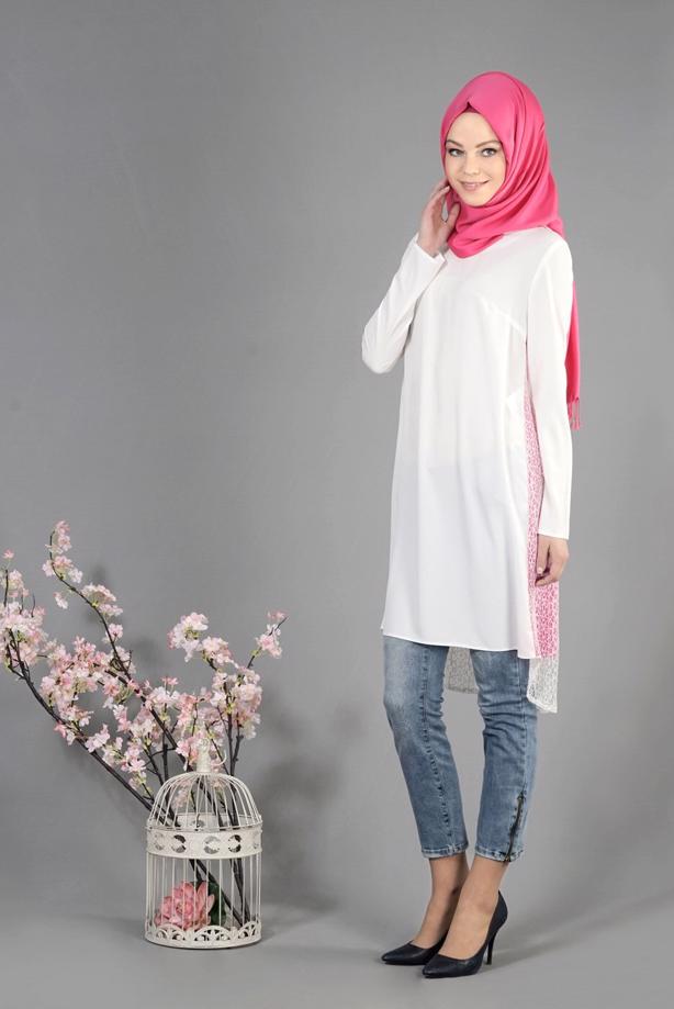 Vêtements hijab  T 4621 İndila Tesettür Tunik-Alv Fashion - TRENDTESETTÜR