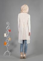 Tesettür giyim KREM T 4621 İndila Tesettür Tunik-Alv Fashion