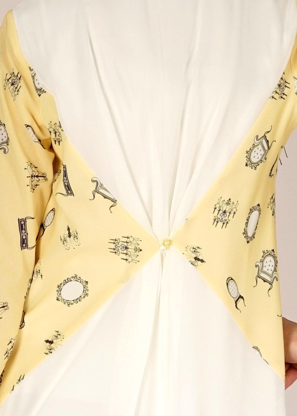 Tesettür giyim SARI ALVİNA DESENLİ TUNİK T 4624