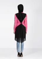 Tesettür giyim FUŞYA ALVİNA DESENLİ TUNİK T 4624