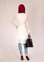 Tesettür giyim PUDRA ALVİNA DESENLİ TUNİK T 4624