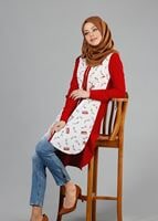 Tesettür giyim KIRMIZI T 4646 Criss Tesettür Tunik-Alv Fashion