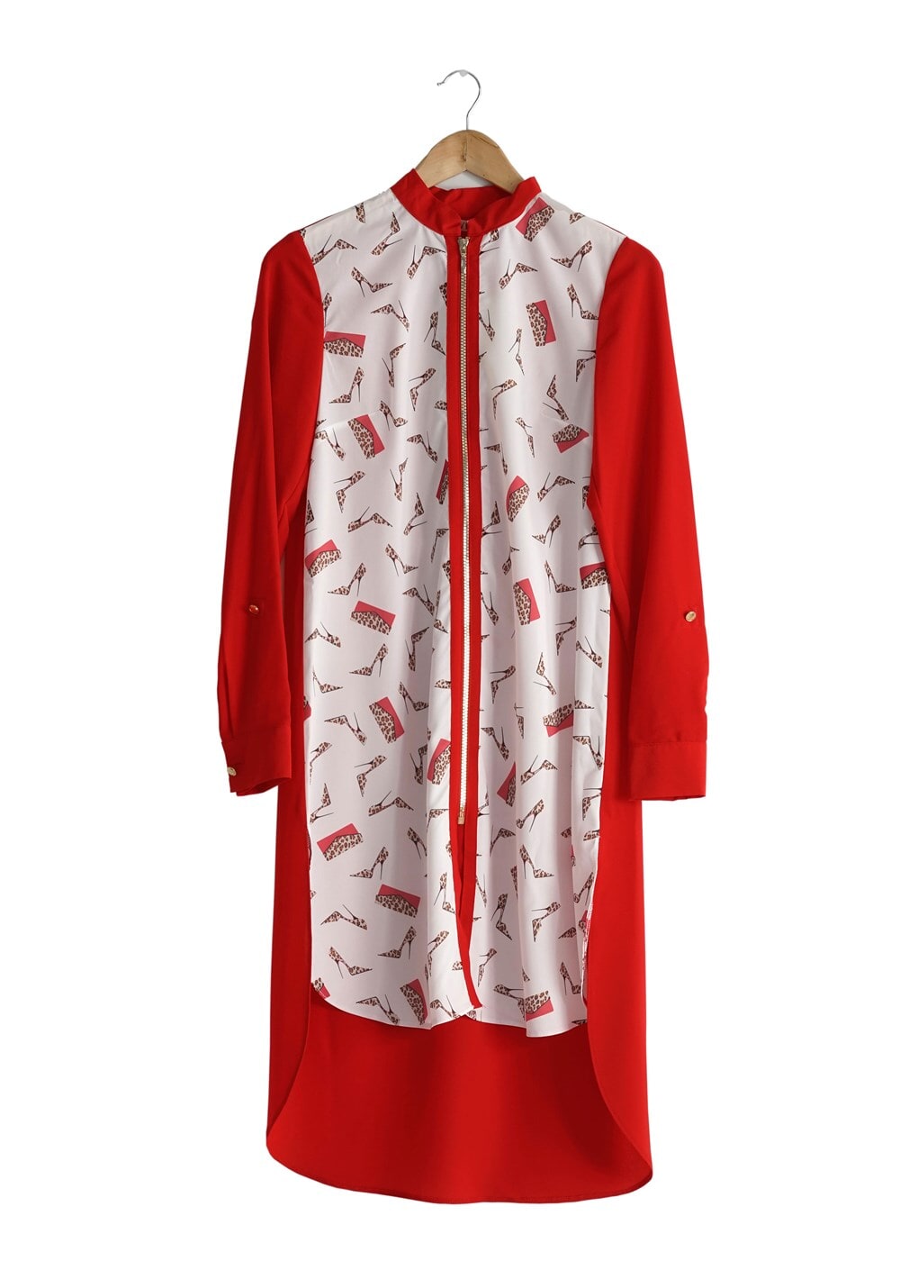 Tesettür giyim KIRMIZI T 4646 Criss Tesettür Tunik-Alv Fashion