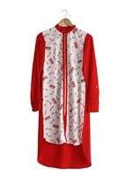 Tesettür giyim KIRMIZI T 4646 Criss Tesettür Tunik-Alv Fashion