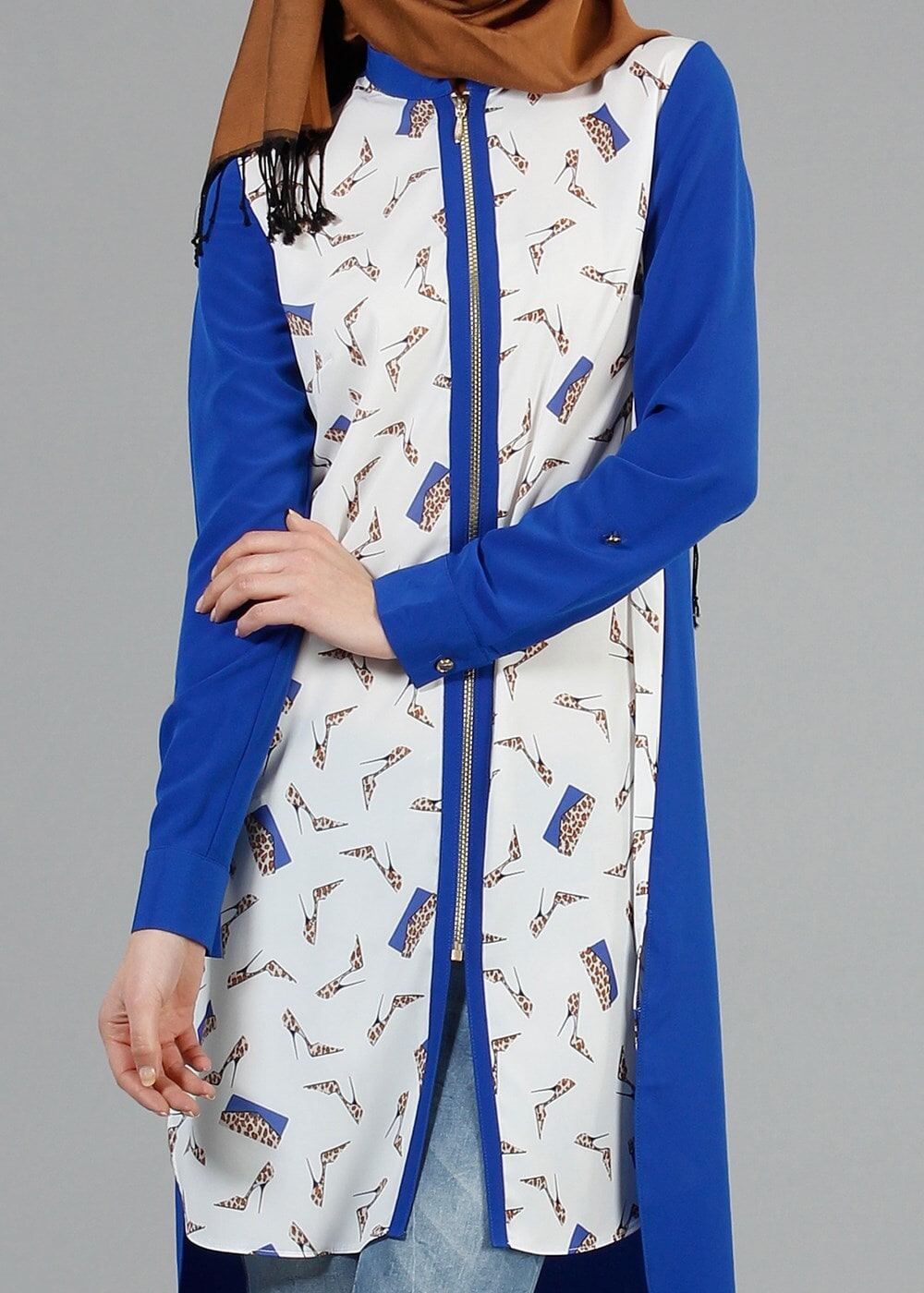 Tesettür giyim LACİVERT T 4646 Criss Tesettür Tunik-Alv Fashion