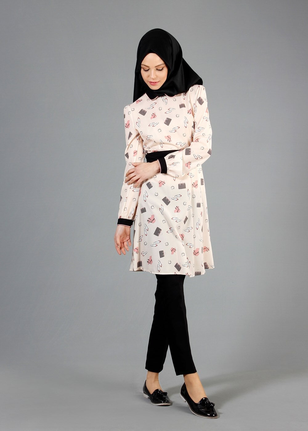 Tesettür giyim PUDRA T 4679 Verso Tesettür Tunik-Alv Fashion