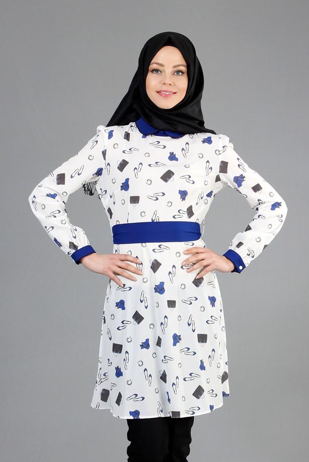 Vêtements hijab  T 4679 Verso Tesettür Tunik-Alv Fashion - TRENDTESETTÜR