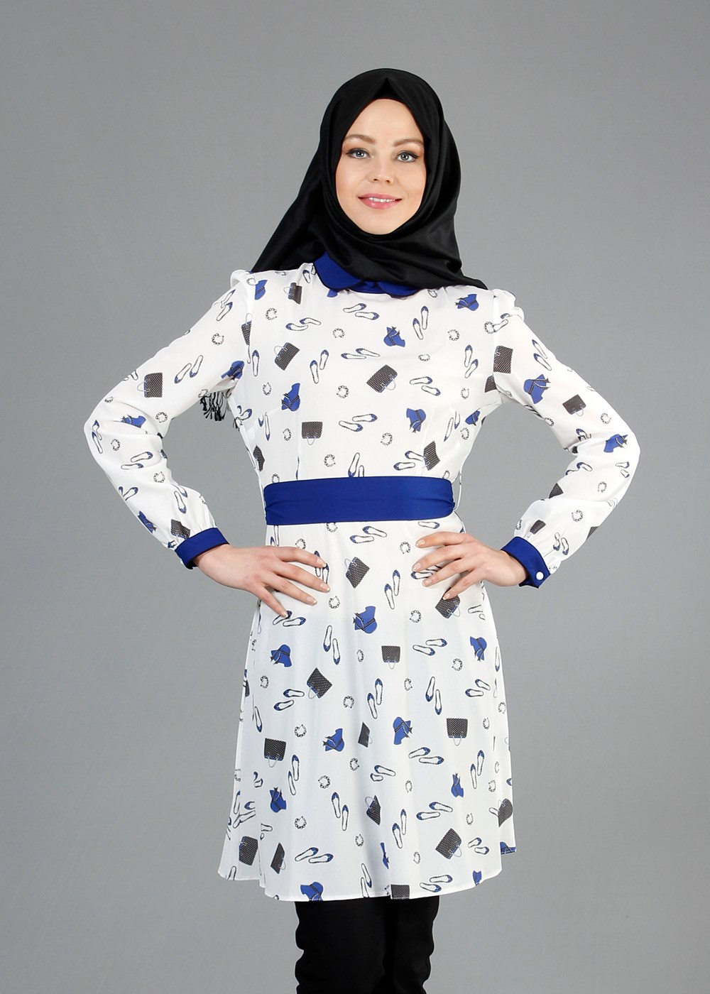 Hijab clothing ECRU T 4679 Verso Tesettür Tunik-Alv Fashion
