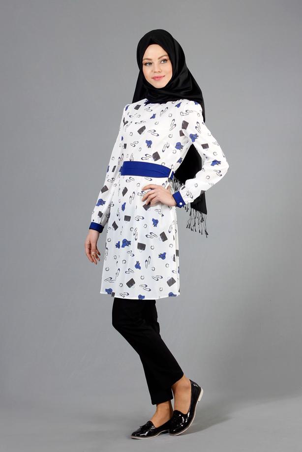 Vêtements hijab  T 4679 Verso Tesettür Tunik-Alv Fashion - TRENDTESETTÜR