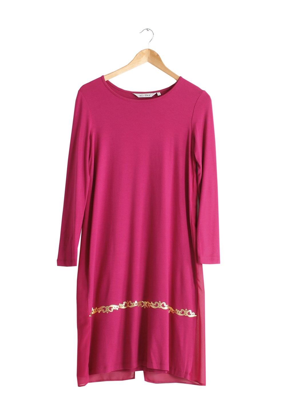 Tesettür giyim FUŞYA T 4692 New Viskon Tesettür Tunik-Alv Fashion