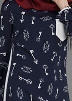 Tesettür giyim LACİVERT T 4696 Rosa Tunik-Alv Fashion