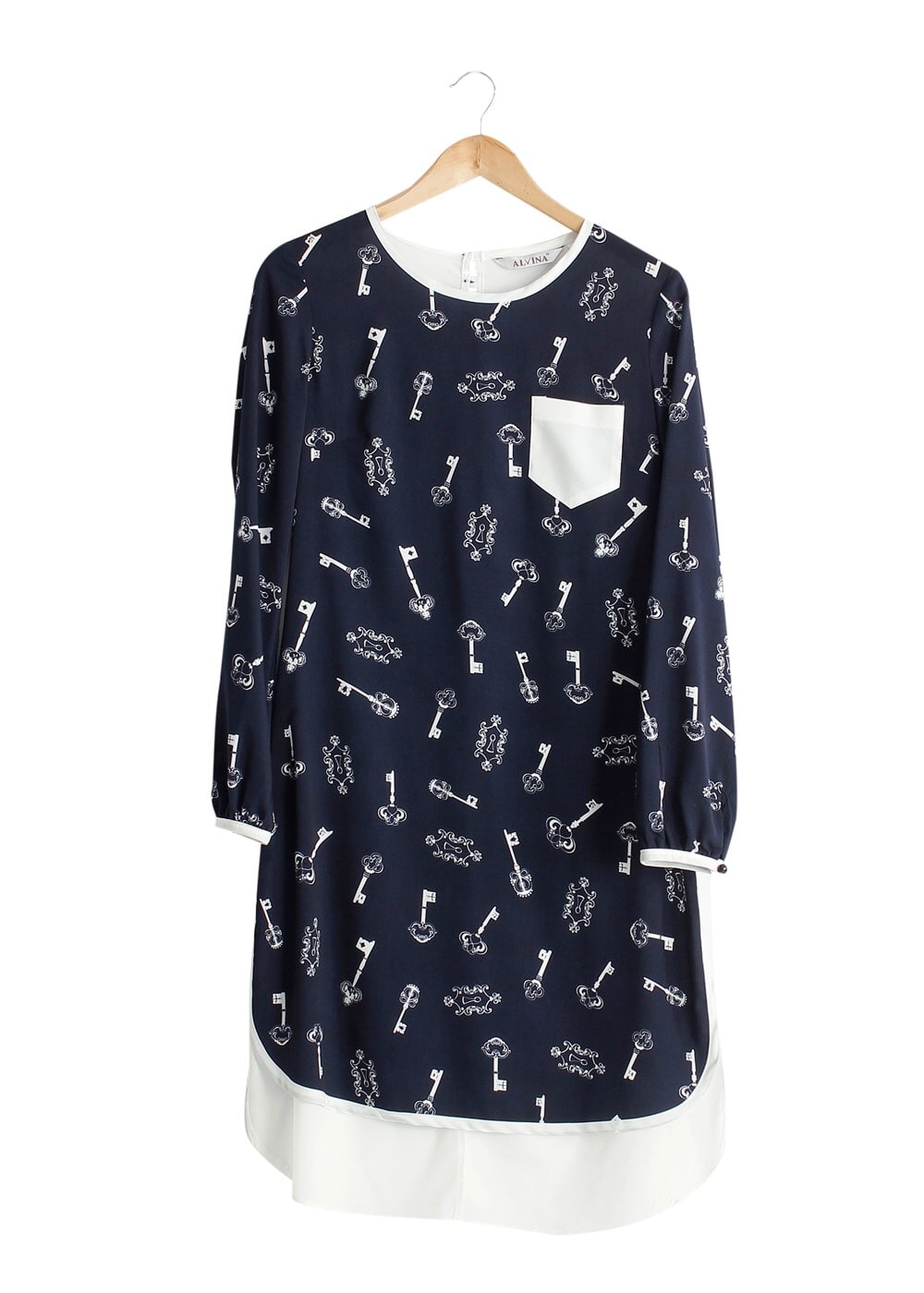 Tesettür giyim LACİVERT T 4696 Rosa Tunik-Alv Fashion