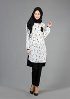 Tesettür giyim KREM T 4696 Rosa Tunik-Alv Fashion