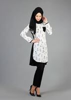 Tesettür giyim KREM T 4696 Rosa Tunik-Alv Fashion