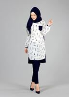 Tesettür giyim KREM T 4696 Rosa Tunik-Alv Fashion