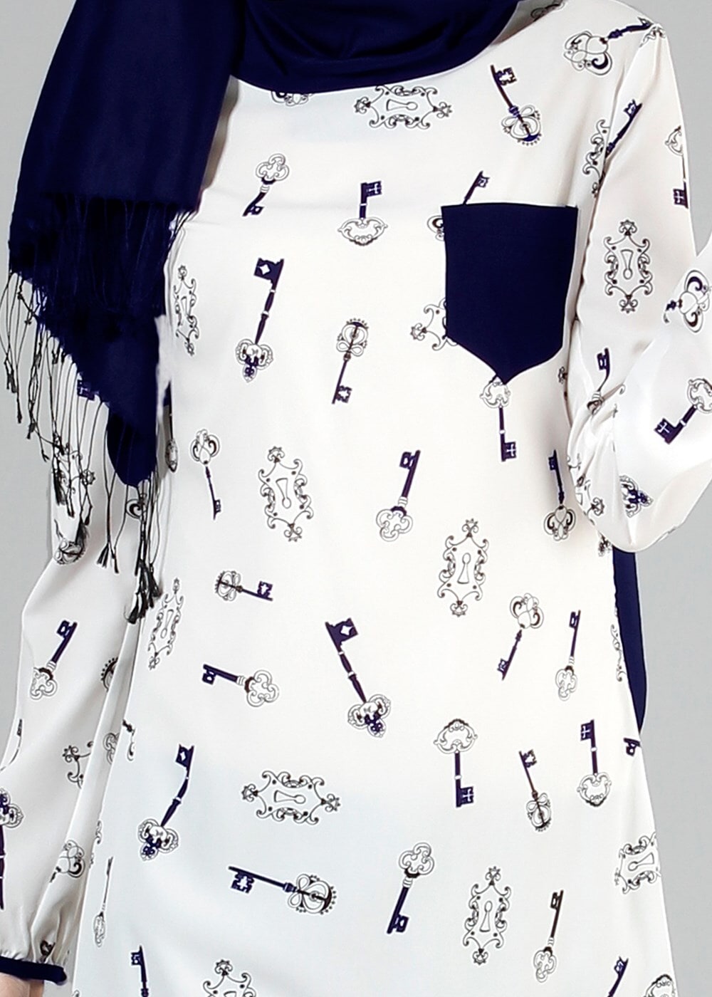 Tesettür giyim KREM T 4696 Rosa Tunik-Alv Fashion