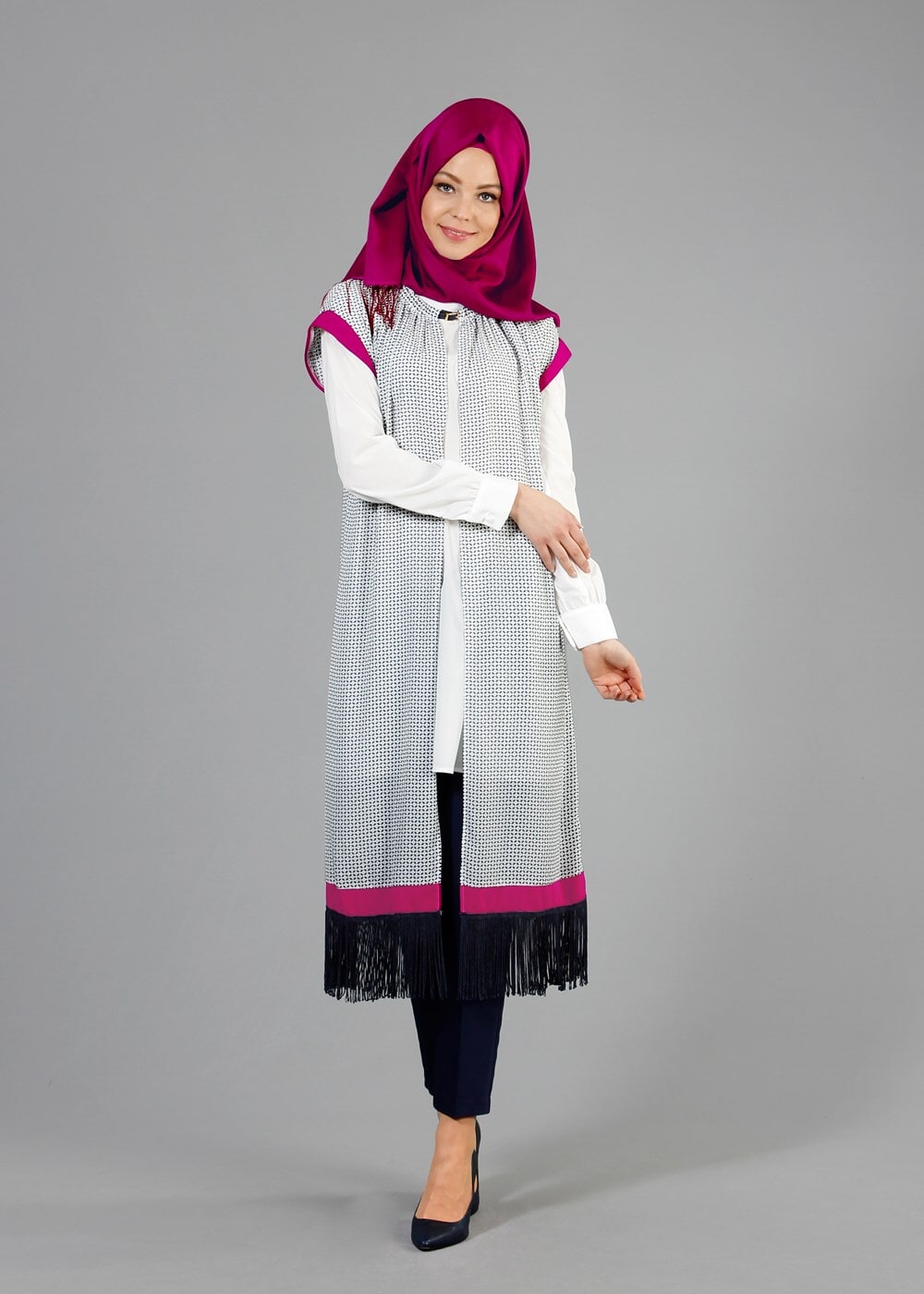 Hijab clothing CREAM T 4710 Maglia Tesettür Tunik-Alv Fashion