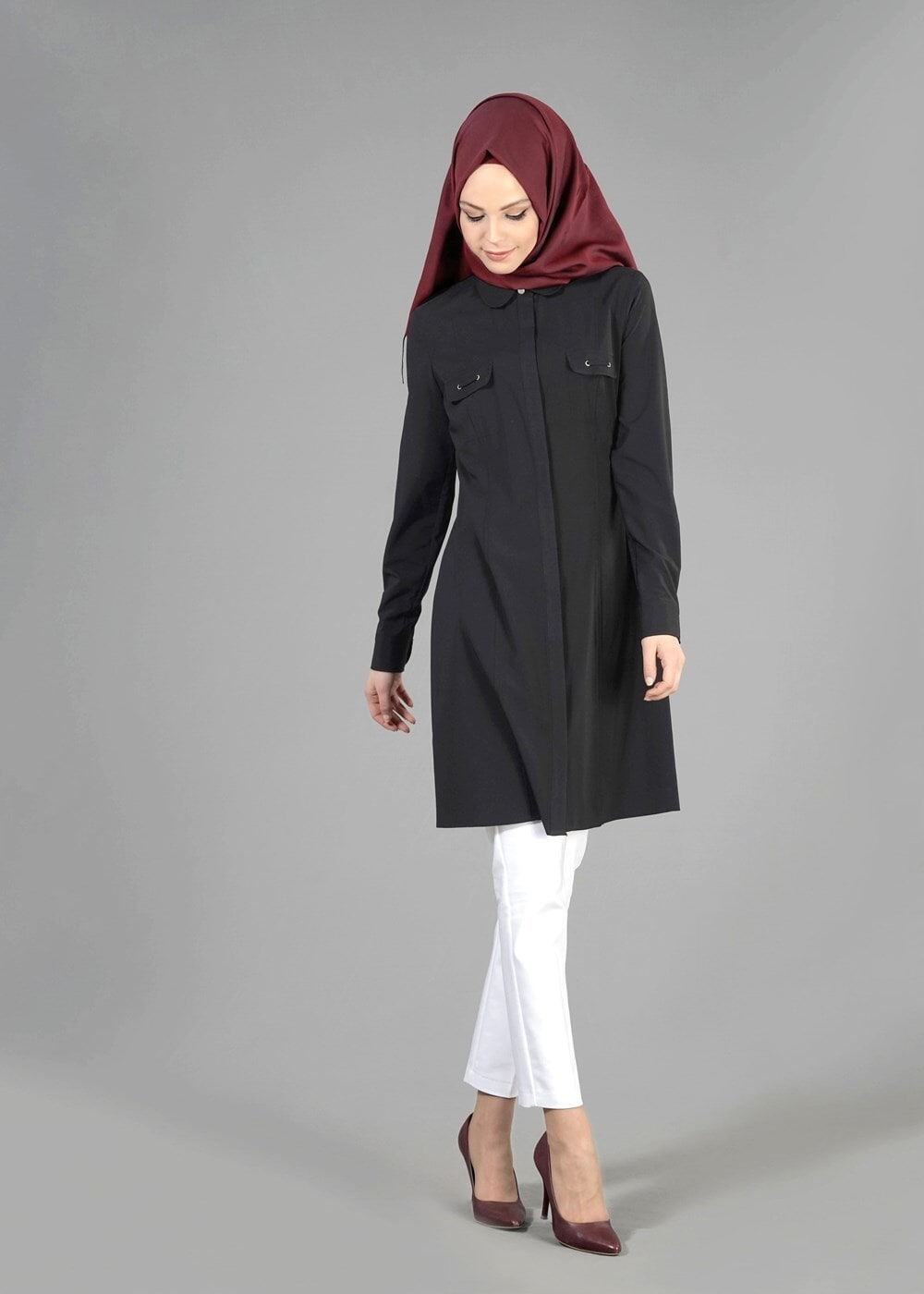 Tesettür giyim SİYAH T 4720 Eleta Tunik-Alv Fashion