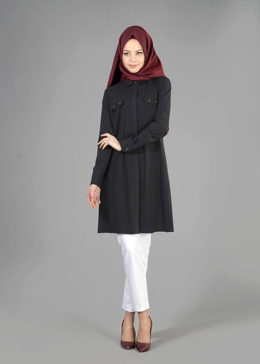 Tesettür giyim SİYAH T 4720 Eleta Tunik-Alv Fashion