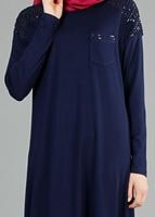 Tesettür giyim LACİVERT T 4721 New Viscon Lycra-Alv Fashion