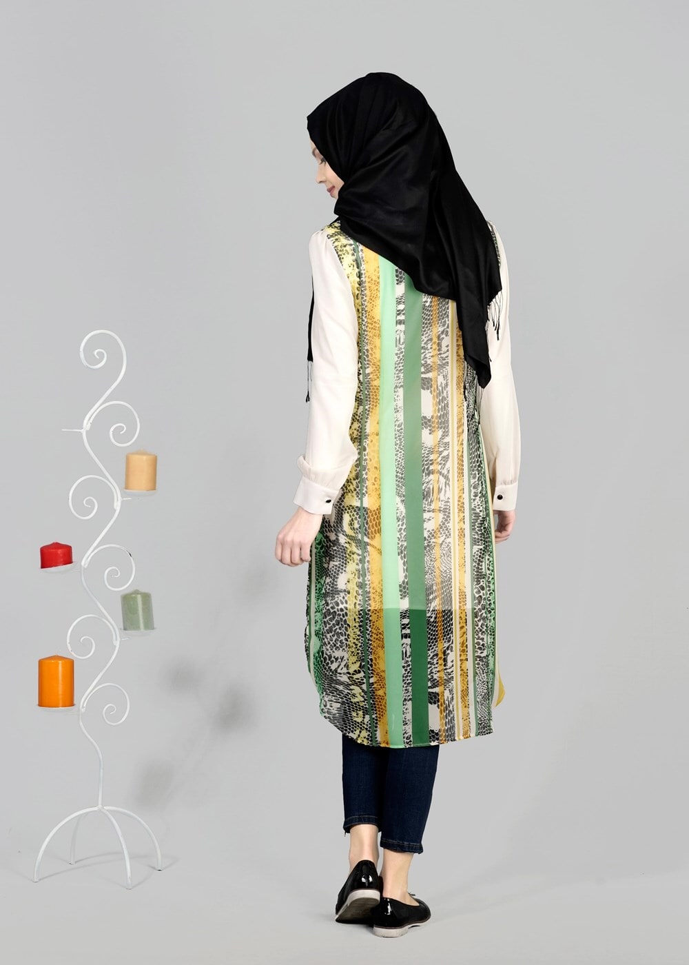 Tesettür giyim YEŞİL T 4777 Neptün Tesettür Tunik-Alv Fashion