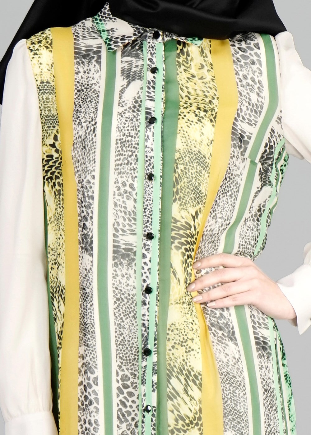 Tesettür giyim YEŞİL T 4777 Neptün Tesettür Tunik-Alv Fashion