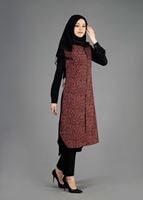 Tesettür giyim YEŞİL LEOPAR DESENLİ TUNİK T 4812